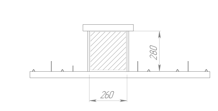 Максимальное сечение железобетонной опоры 260х280 мм