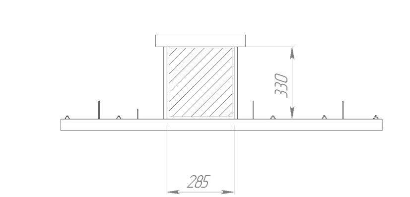 Сечение железобетонной опоры 285х330 мм